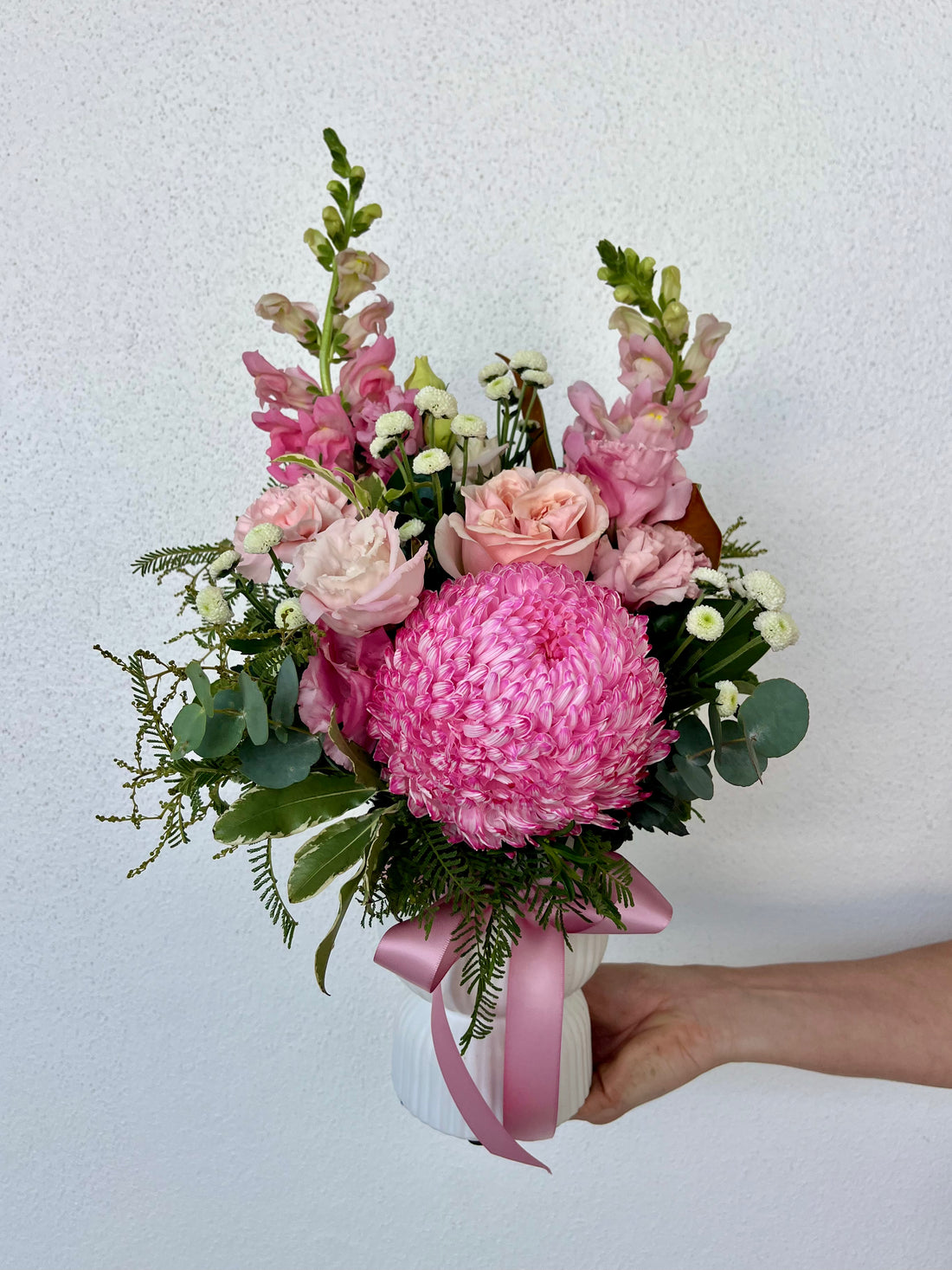 Vase of pink flowers for Mother&