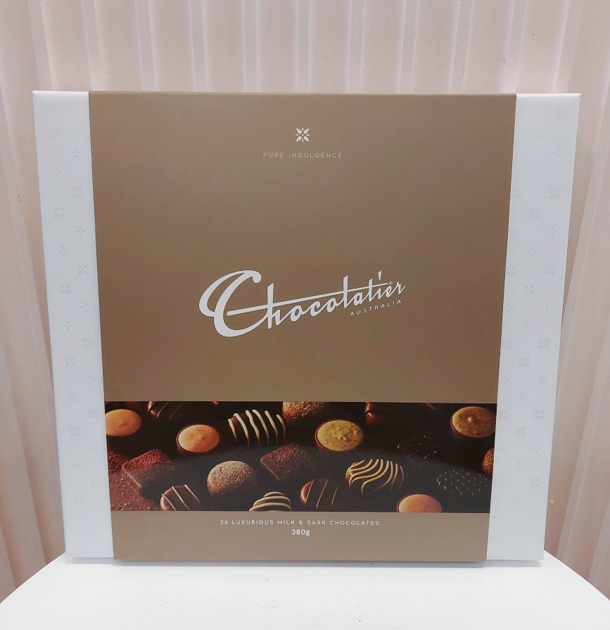 A packaged chocolate product with the brand name &