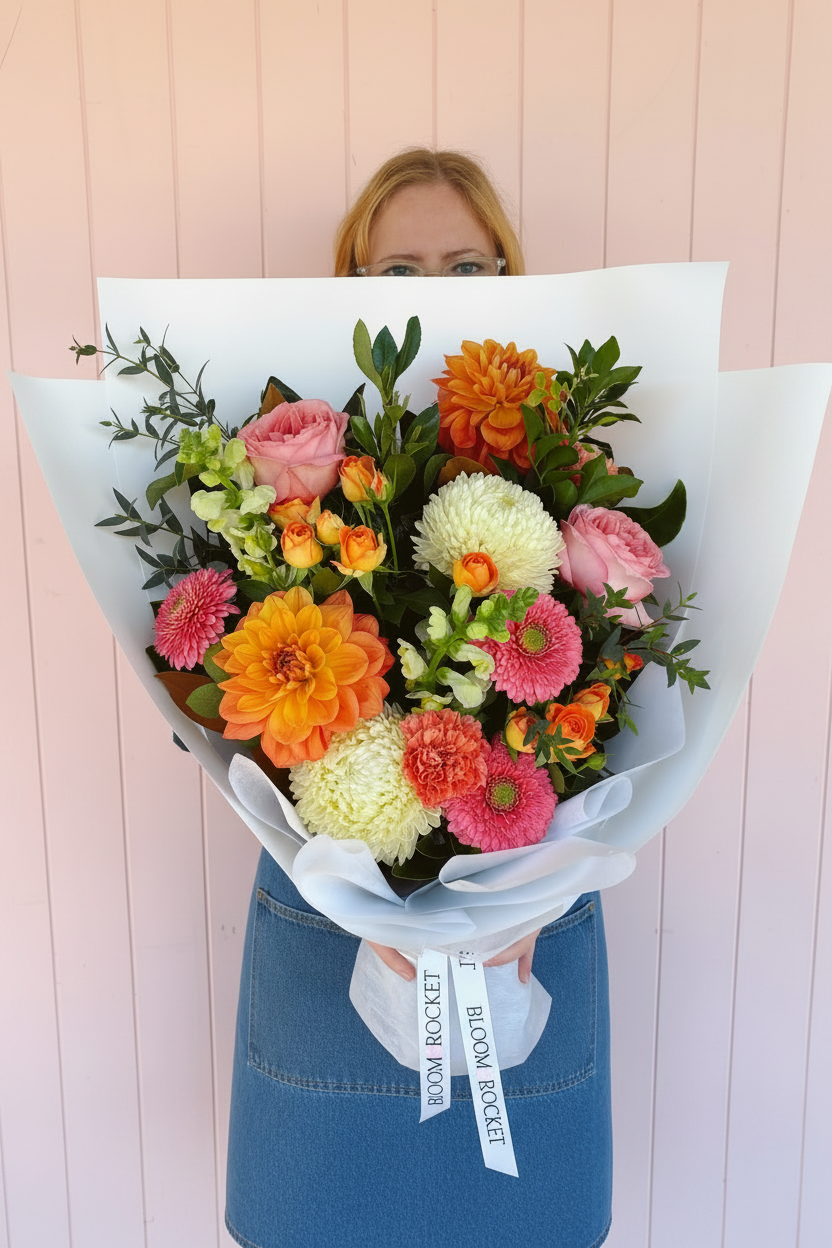 stunning fresh flower bouquets from Bloom &amp; Rocket, Brisbane. Same-day delivery, Taringa, Indooroopilly, Chapel Hill, Kenmore Hills, Kenmore, Fig Tree Pocket and Brisbane Wide