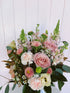 Vase arrangement pink and peach. Bloom and Rocket Florist. Brisbane flower delivery.