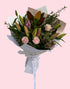 Bouquet of flowers with pink roses and lilies. Bloom and Rocket Florist. Brisbane Flower delivery.